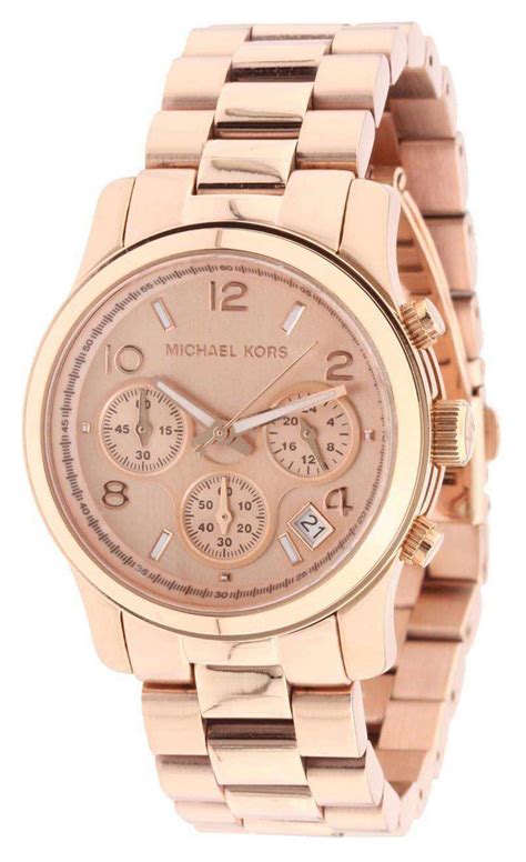 michael kors ladies gold tone bracelet watch mk5128|Michael Kors MK5128 Women's Runway Rose Gold Stainless .